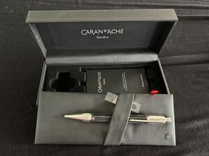 Caran d'Ache Varius Rubracer Ballpoint Pen Guillochage Rhodium NEW in Box
